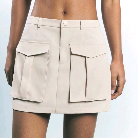 Women Solid Color Pocket A-Line Skirt, Casual Minimalist Style For Everyday - Picture 4 of 4